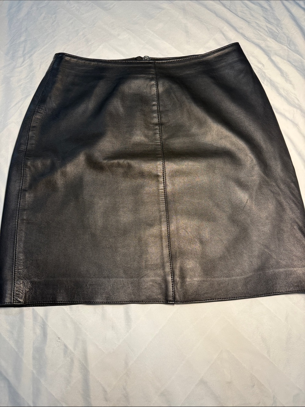 Sleek Black Leather Mini Skirt